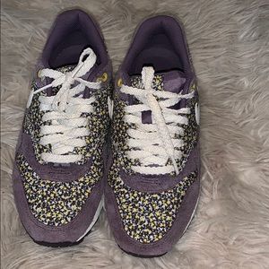 Cute purple floral nike sneakers